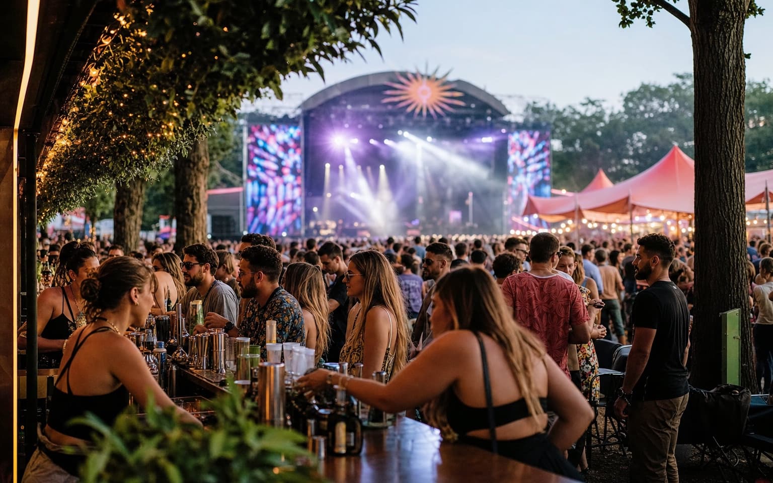 Festival customers ordering drinks using Digame